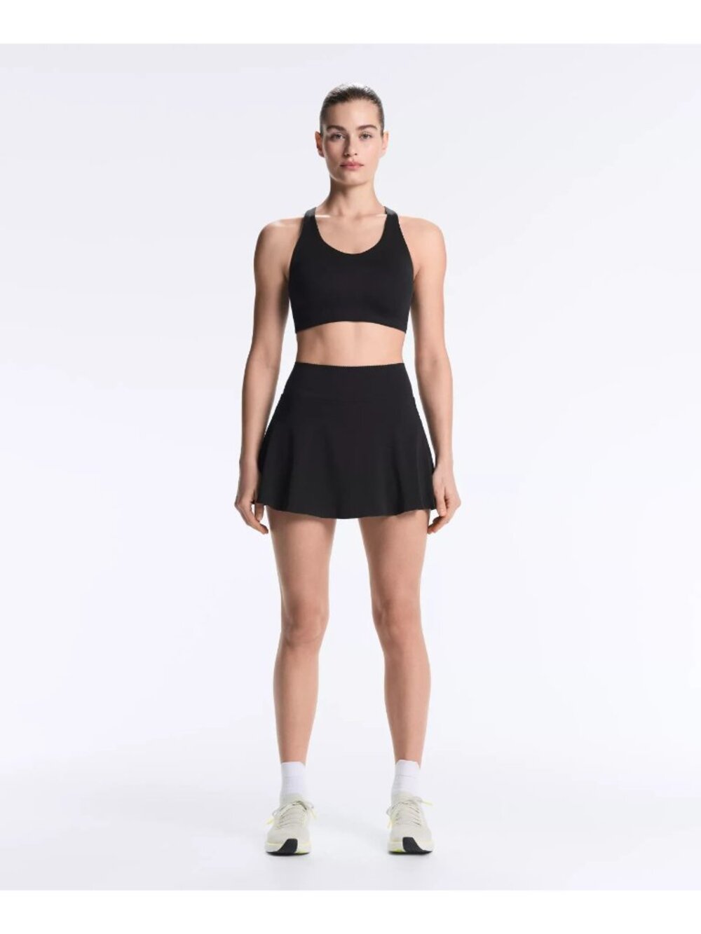 Oysho Womens Mini Skirt Medium Black High Rise Compressive Skort 1052/206 NWT